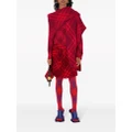 Burberry checked wool cape - Red