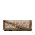 Tory Burch all-over monogram-pattern clutch bag - Brown