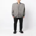 Rick Owens grid-patterned zipped bomber jacket - Grey