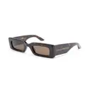 Alexander McQueen Eyewear logo-engraved rectangle-frame sunglasses - Brown