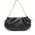 Moschino logo-appliqué leather shoulder bag - Black
