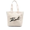 Karl Lagerfeld K/Signature canvas tote bag - Neutrals