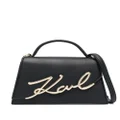 Karl Lagerfeld Signature leather crossbody bag - Black