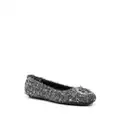 Tory Burch Georgia tweed ballerina shoes - Silver