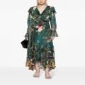 Camilla Verdis World silk wrap dress - Green