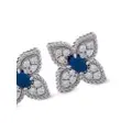 Roberto Coin 18kt white gold Princess Flower diamond and sapphire stud earrings - Silver
