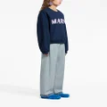 Marni logo-print cotton sweatshirt - Blue