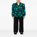 Versace Floral Silhouette-print silk shirt - Green