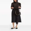 Prada feather-trimmed wool midi skirt - Black