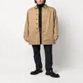 Barbour embroidered-logo single-breasted coat - Brown