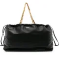 Moschino logo-appliqué leather bucket bag - Black