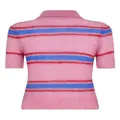 Dsquared2 striped brushed-knit polo top - Pink