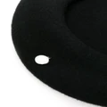 Stella McCartney logo-plaque wool beret - Black