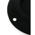 Stella McCartney logo-plaque wool beret - Black