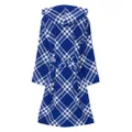 Burberry check-print hooded cotton robe - Blue