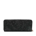Versace embroidered-logo jacquard wallet - Black