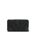 Versace embroidered-logo jacquard wallet - Black