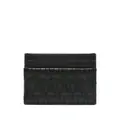 Versace logo-plaque leather card-holder - Black