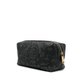 Versace embroidered-logo jacquard toiletry bag - Black