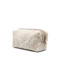 Versace embroidered-logo jacquard toiletry bag - Neutrals