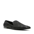 Versace Barocco jacquard leather slippers - Black