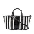 Balenciaga small Barbes East-West striped shopper tote - Black