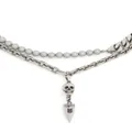 Alexander McQueen Skull pearl-embellished stud necklace - Silver