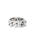 Alexander McQueen Skull pearl-embellished chain ring - Silver