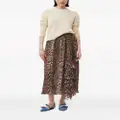 GANNI leopard-print georgette maxi skirt - Brown