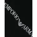 Emporio Armani logo-jacquard scarf set - Black