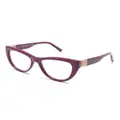 Karl Lagerfeld logo-plaque cat-eye frame glasses - Purple