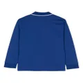 Emporio Armani Kids logo-appliqué long-sleeve polo shirt - Blue