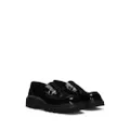 Dolce & Gabbana square-toe patent-leather loafers - Black