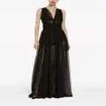 Dolce & Gabbana pleated semi-sheer gown - Black