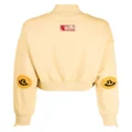 izzue logo-embroidered cropped sweatshirt - Yellow