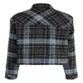izzue plaid-check pattern shirt jacket - Blue
