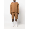Zegna stripe-pattern cashmere jacket - Brown