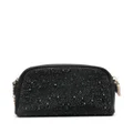 Love Moschino crystal-embellished satin make-up bag - Black