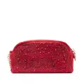 Love Moschino crystal-embellished makeup bag - Red