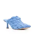 A.W.A.K.E. Mode Wilma 80mm woven suede mules - Blue