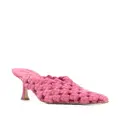 A.W.A.K.E. Mode Regina 80mm woven leather mules - Pink