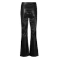 DKNY flared-leg faux-leather trousers - Black