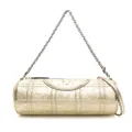 Tory Burch Fleming piped-trim metallic-leather tote bag - Gold