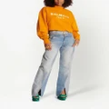 Balmain logo-print organic-cotton sweatshirt - Orange