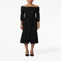 Carolina Herrera off-shoulder floral-embroidered dress - Black