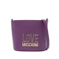 Love Moschino logo-lettering bucket bag - Purple