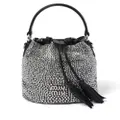 Miu Miu crystal-embellished satin bucket bag - Black