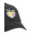 GANNI logo-embroidered denim baseball cap - Black