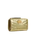 Tory Burch Kira metallic bi-fold leather wallet - Gold