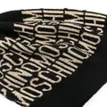 Moschino intarsia-logo fine-knit beanie - Black